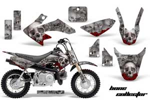 Honda CRF50 Dirt Bike Graphic Kit - 2004-2013 Bone Collector Silver