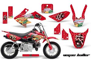 Honda CRF50 Dirt Bike Graphic Kit - 2004-2013 Vegas Baller Red