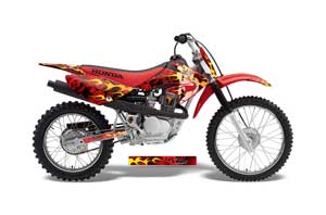 Honda CRF70 Dirt Bike Graphic Kit - 2004-2015 Motorhead Mandy Red