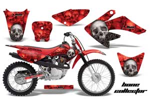 Honda CRF70 Dirt Bike Graphic Kit - 2004-2015 Bone Collector Red