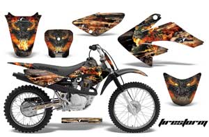Honda CRF100 Dirt Bike Graphic Kit - 2004-2010 Firestorm Black