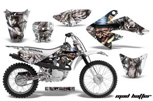 Honda CRF100 Dirt Bike Graphic Kit - 2004-2010 Mad Hatter White
