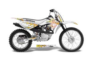 Honda CRF80 Dirt Bike Graphic Kit - 2004-2010 Motorhead Mandy White