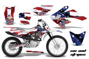 Honda CRF100 Dirt Bike Graphic Kit - 2004-2010 Sin and Stripes