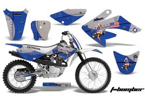 Honda CRF100 Dirt Bike Graphic Kit - 2004-2010 T Bomber Blue