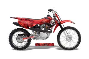 Honda CRF80 Dirt Bike Graphic Kit - 2004-2010 Bone Collector Red