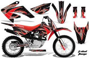 Honda CRF100 Dirt Bike Graphic Kit - 2011-2016 Tribal Flame Red