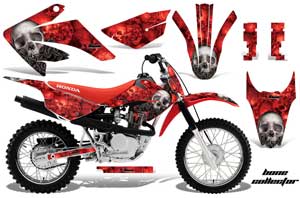 Honda CRF80 Dirt Bike Graphic Kit - 2011-2016 Bone Collector Red