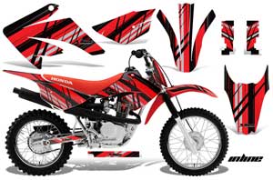 Honda CRF100 Dirt Bike Graphic Kit - 2011-2016 In Line Red