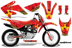 Honda CRF100 Dirt Bike Graphic Kit - 2011-2016 Meltdown Red