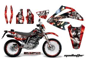 Honda XR250 SM Dirt Bike Graphic Kit - 2003-2005 Mad Hatter Red