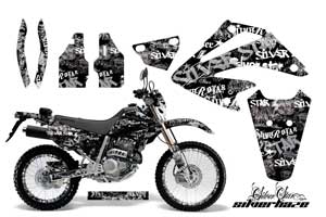 Honda XR250 SM Dirt Bike Graphic Kit - 2003-2005 Silver Star - Silver Star Black