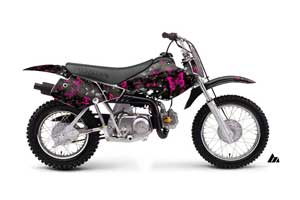 Honda XR50 Dirt Bike Graphic Kit - 2000-2003 Butterfly Pink