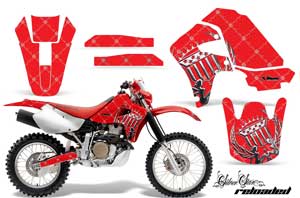Honda XR650R Dirt Bike Graphic Kit - 2000-2010 Silver Star - Reloaded Red