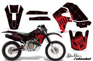 Honda XR650R Dirt Bike Graphic Kit - 2000-2010 Silver Star - Reloaded Black