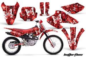 Honda XR100 Dirt Bike Graphic Kit - 2001-2003 Butterfly Red