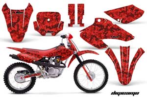 Honda XR100 Dirt Bike Graphic Kit - 2001-2003 Digicamo Red