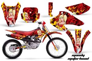 Honda XR100 Dirt Bike Graphic Kit - 2001-2003 Motorhead Mandy Red