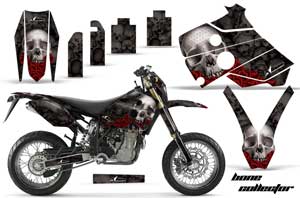 Husaberg FC / FE / FS 400 Dirt Bike Graphic Kit - 2001-2005 Bone Collector Black