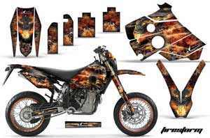 Husaberg FC / FE / FS 650 Dirt Bike Graphic Kit - 2001-2005 Firestorm Black