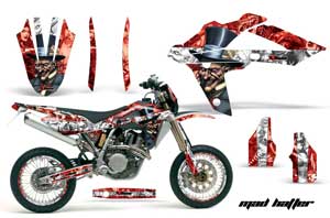 Husqvarna TC / TE 250 Dirt Bike Graphic Kit - 2005-2008 Mad Hatter Red