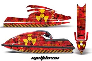 Kawasaki 750 SX / SXR Jet Ski Graphic Kit - 1992-1998 Meltdown Red