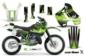 Kawasaki KDX200 Dirt Bike Graphic Kit - 1989-1994 Carbon X Green