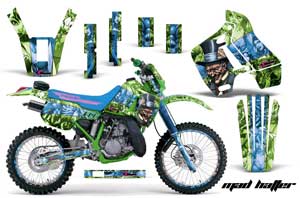 Kawasaki KDX200 Dirt Bike Graphic Kit - 1989-1994 Mad Hatter Green