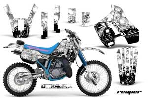 Kawasaki KDX200 Dirt Bike Graphic Kit - 1989-1994 Reaper White