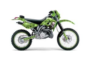 Kawasaki KDX200 Dirt Bike Graphic Kit - 1995-2006 Bone Collector Green