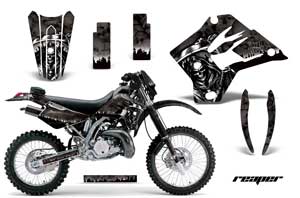 Kawasaki KDX200 Dirt Bike Graphic Kit - 1995-2006 Reaper Black