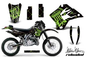 Kawasaki KDX220 Dirt Bike Graphic Kit - 1997-2005 Silver Star - Reloaded Green