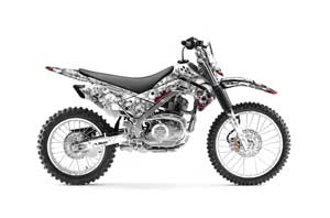 Kawasaki KLX140 Dirt Bike Graphic Kit - 2008-2021 Bone Collector White