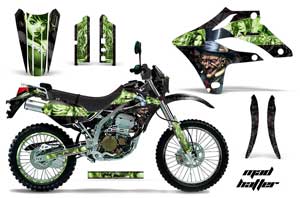 Kawasaki KLX250 Dirt Bike Graphic Kit - 2004-2007 Mad Hatter Green