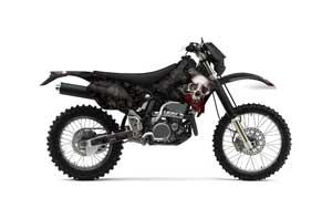 Kawasaki KLX400 Dirt Bike Graphic Kit - 2000-2016 Bone Collector Black