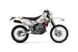 Kawasaki KLX400 Dirt Bike Graphic Kit - 2000-2016 Bone Collector White