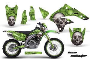 Kawasaki KLX450 Enduro Dirt Bike Graphic Kit - 2008-2016 Bone Collector Green
