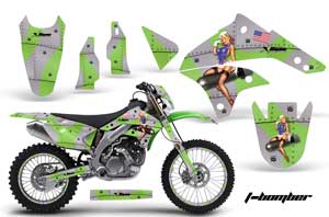 Kawasaki KLX450 Enduro Dirt Bike Graphic Kit - 2008-2016 T Bomber Green