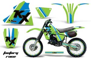 Kawasaki KX125 Dirt Bike Graphic Kit - 1983-1985 Factory Race Green