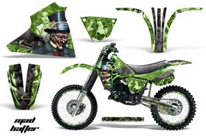 Kawasaki KX125 Dirt Bike Graphic Kit - 1983-1985 Mad Hatter Green