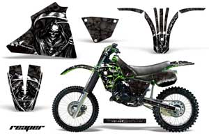 Kawasaki KX125 Dirt Bike Graphic Kit - 1983-1985 Reaper Black