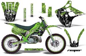 Kawasaki KX125 Dirt Bike Graphic Kit - 1990-1991 Reaper Green