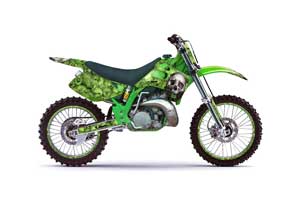 Kawasaki KX125 Dirt Bike Graphic Kit - 1992-1993 Bone Collector Green