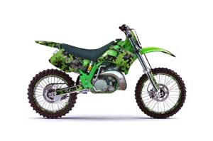 Kawasaki KX250 Dirt Bike Graphic Kit - 1992-1993 Camoplate Green