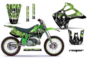 Kawasaki KX250 Dirt Bike Graphic Kit - 1992-1993 Reaper Green