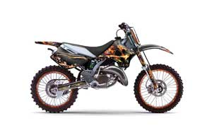 Kawasaki KX125 Dirt Bike Graphic Kit - 1994-1998 Firestorm Black