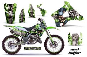 Kawasaki KX250 Dirt Bike Graphic Kit - 1994-1998 Mad Hatter Green