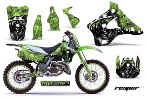Kawasaki KX250 Dirt Bike Graphic Kit - 1994-1998 Reaper Green