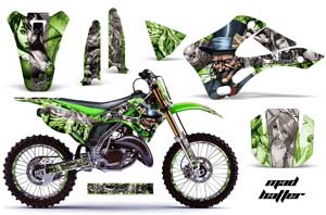 Kawasaki KX250 Dirt Bike Graphic Kit - 1999-2002 Mad Hatter Green