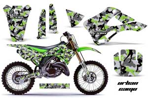 Kawasaki KX250 Dirt Bike Graphic Kit - 1999-2002 Urban Camo Green